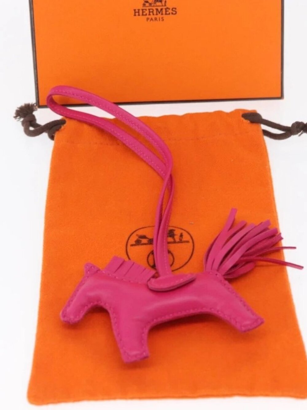 HERMES Rodeo Charm PM Charm Leather Pink Auth ka1569M - Picture 12 of 12